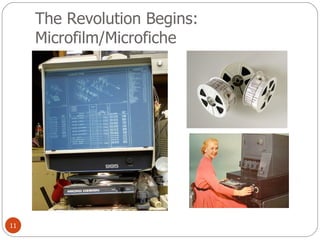 The Revolution Begins:  Microfilm/Microfiche 