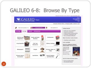 GALILEO 6-8:  Browse By Type 