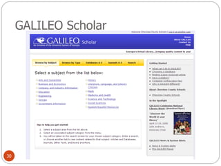 GALILEO Scholar 