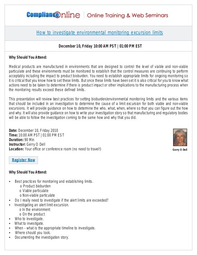 How to investigate environmental monitoring excursion limits