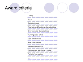 Award criteria

 