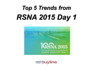 Top 5 Trends from
RSNA 2015 Day 1
 
