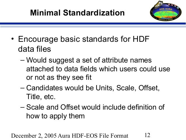 aura hdf eos file format guidelines overview and status hdf file format