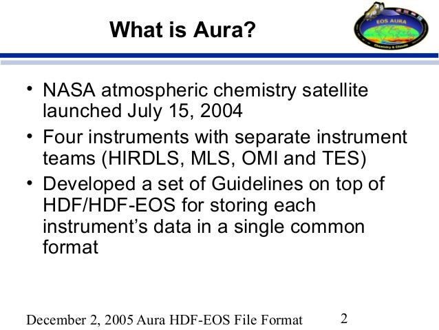 aura hdf eos file format guidelines overview and status hdf file format