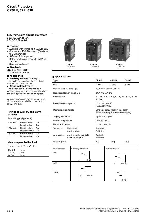 Fuji Electric Circuit Breaker CP 31E//5 5A 1 Pole