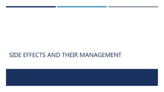 SIDE EFFECTS AND THEIR MANAGEMENT
 