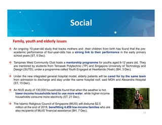 Social
13
Family, youth and elderly issues
 An ongoing 10-year-old study that tracks mothers and their children from birt...