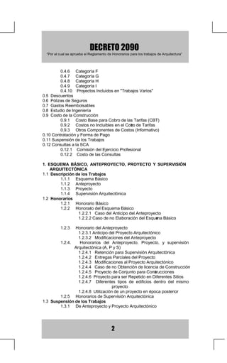 '(5(72
  ³3RUHOFXDOVHDSUXHEDHO5HJODPHQWRGH+RQRUDULRVSDUDORVWUDEDMRVGH$UTXLWHFWXUD´



          DWHJRUtD)
          DWHJRUtD*
          DWHJRUtD+
          DWHJRUtD,
          3URHFWRV,QFOXLGRVHQ7UDEDMRV9DULRV
'HVFXHQWRV
3yOL]DVGH6HJXURV
*DVWRV5HHPEROVDEOHV
(VWXGLRGH,QJHQLHUtD
RVWRGHODRQVWUXFFLyQ
          RVWR%DVHSDUDREURGHODV7DULIDV%7 