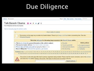 Due Diligence
 