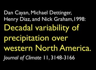 Decadal Signals In Precipitation