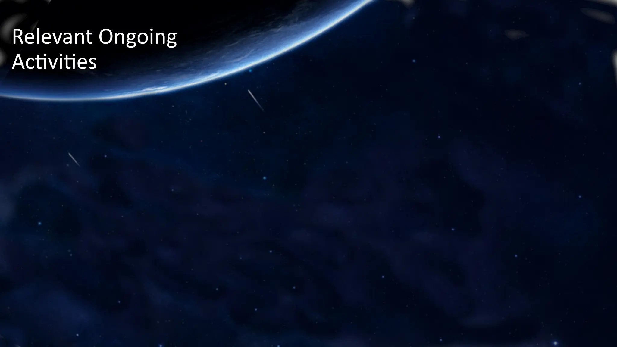 Relevant Ongoing
Activities
 