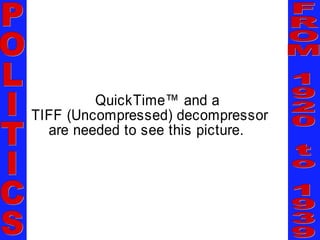 POLITICS FROM 1920 to 1939 