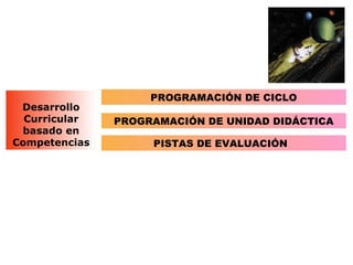 PROGRAMACIÓN DE CICLO
 Desarrollo
  Curricular   PROGRAMACIÓN DE UNIDAD DIDÁCTICA
 basado en
Competencias        PISTAS DE EVALUACIÓN
 