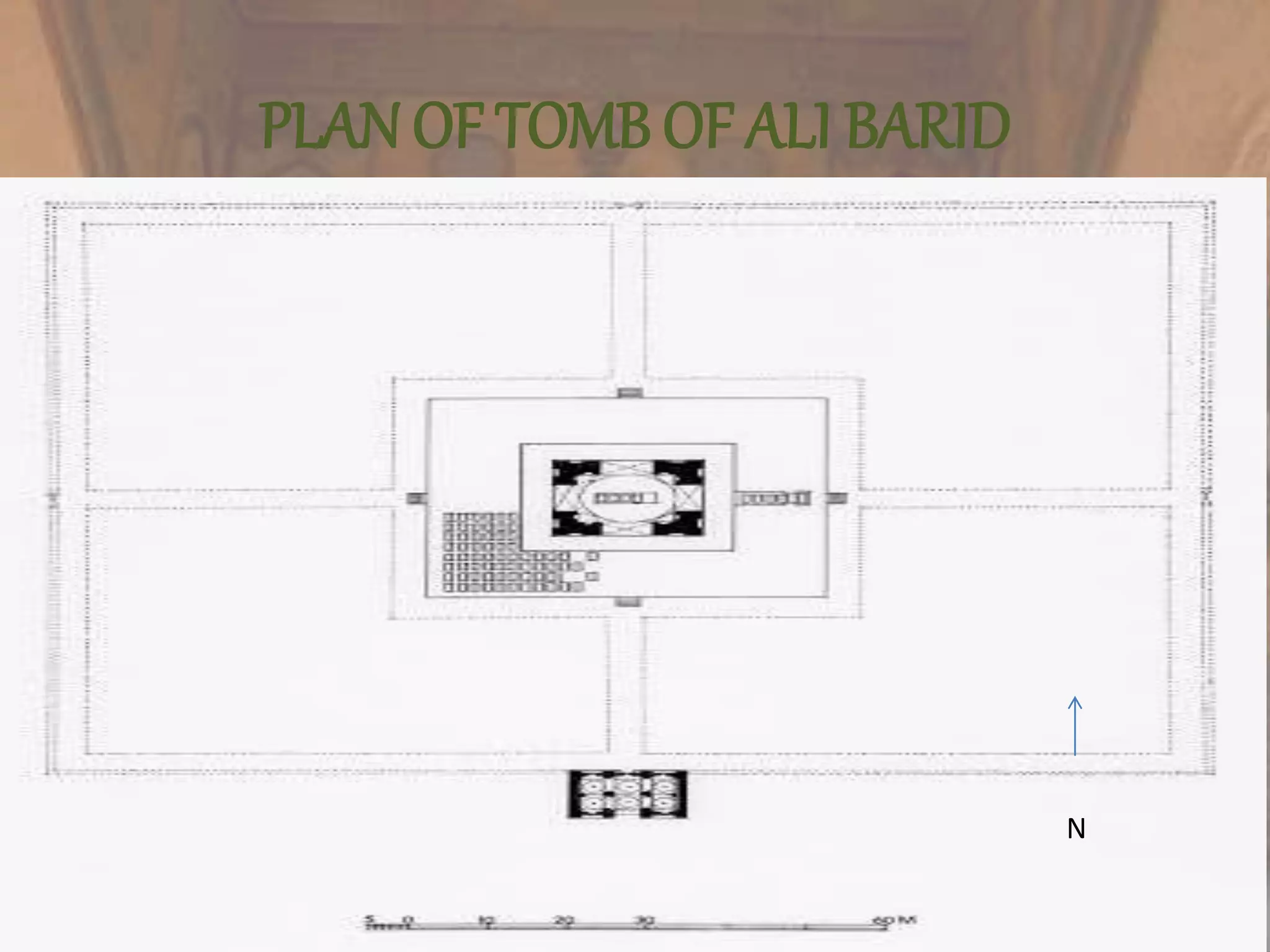 PLAN OF TOMB OF ALI BARID
N
 