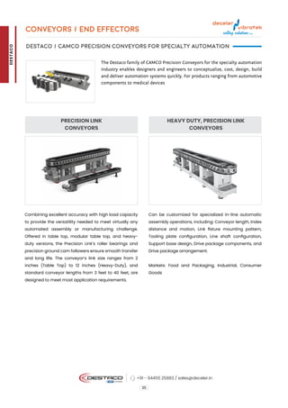 PRECISION LINK
CONVEYORS
HEAVY DUTY, PRECISION LINK
CONVEYORS
Combining excellent accuracy with high load capacity
to prov...