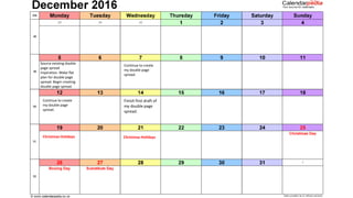 Source existing double
page spread
inspiration. Make flat
plan for double page
spread. Begin creating
double page spread.
...