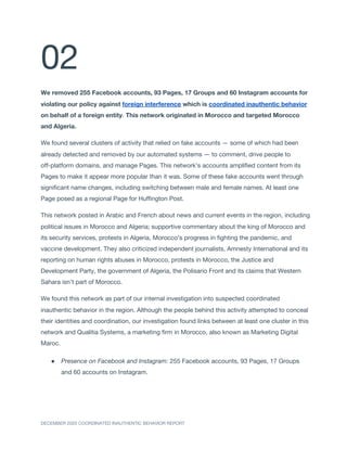 Facebook CIB report - December 2020