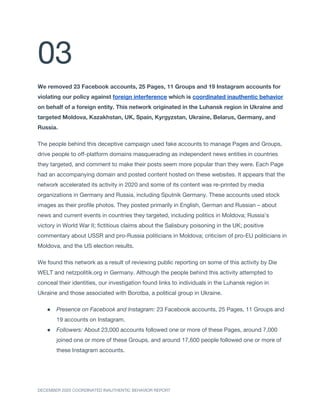 Facebook CIB report - December 2020