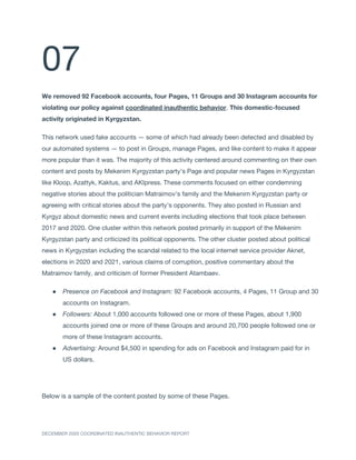 Facebook CIB report - December 2020