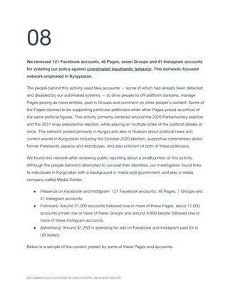 Facebook CIB report - December 2020