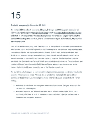 Facebook CIB report - December 2020