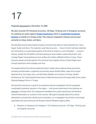 Facebook CIB report - December 2020