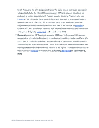 Facebook CIB report - December 2020