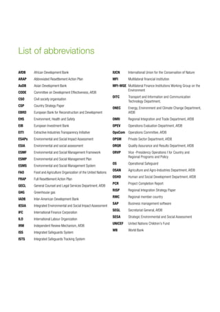 AfDB Integrated Safeguards System - Policy Statement and Operational ...