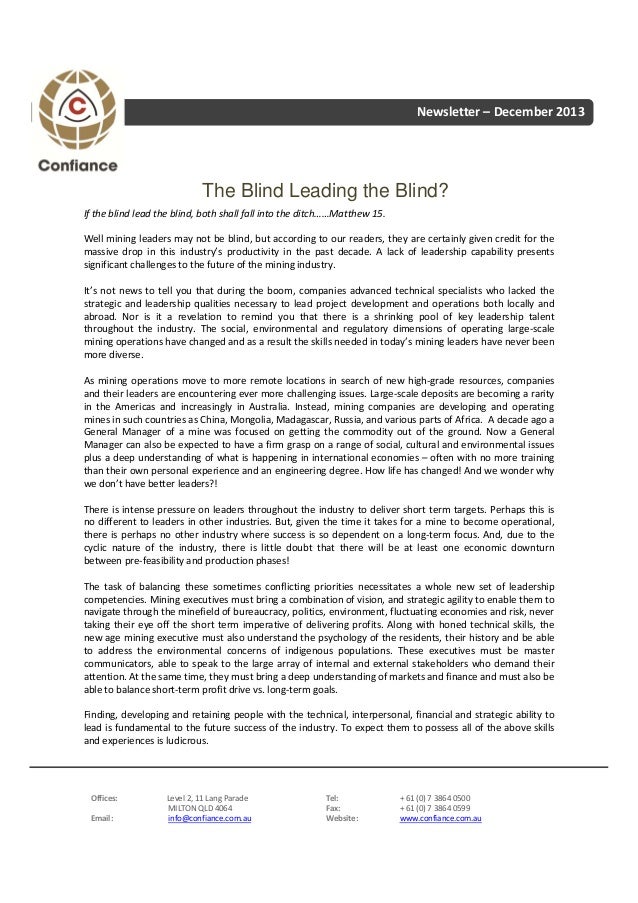 December 2013 The Blind Leading The Blind