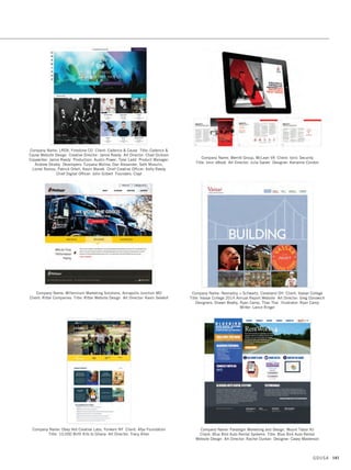 Company Name: Finn Partners, New York NY Client: CPSC Title: CPSC AnchorIt
Website Art Directors: Jeff Nordstedt, Josh Mikolaities Designers: Josh
Mikolaities, Jeff Nordstedt Illustrators: Josh Mikolaities, Jeff Nordstedt
Company Name: GAF, Parsippany NJ Title: Fathers Day Facebook Post
Creative Director: Carlos Caicedo Designer: David Shin
Company Name: Interactive Twist, Rolling Meadows IL Client: LGD/IT
Title: LGD/IT Website Redesign Art Director: Chris Bakker Designer: Jim Henson
Company Name: GAF, Parsippany NJ Title: Color  Style Guide 2.0 Creative
Director: Carlos Caicedo Art Director: Richard Kwon Designer: Matthew Neilan
Photographer: Carlos Caicedo Senior Manager e-Strategy: Brian Baker
Company Name: Integrated Marketing Services, Princeton NJ Client: Curantis
Solutions Title: Curantis Solutions Website Art Director: Heather Muller
Company Name: jLinton design, Northbrook IL Client: Stop and Breathe®
Title: Stop and Breathe Website Art Director: Jennifer Linton
Designer: Jennifer Linton
GDUSA 139
12. internet design_17.1. Self Promo Impo 12/2/15 10:53 AM Page 139
 