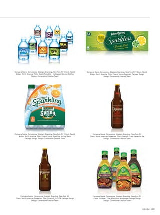 Company Name: Christiansen Creative, Hudson WI Client: Lulu Soap
Title: Lulu Soap Packaging Art Director: Tricia Christiansen
Designer: Dave MacDonald
Company Name: Clorox Creative/The Clorox Company, Oakland CA Client: Glad
Title: Glad + Nickelodeon Cross Promotion Creative Director: Bruce Willardson
Art Director: Anthony Luk Designer: Margie Drechsel
Company Name: Conair Corporation, Stamford CT Client: Conair Hairsetters
Title: Big Curls Packaging - Exclusive to Ulta Art Director: Kelly Culver
Designer: Christine Palumbo Photographer: Chris Hobson Retoucher: Kati Sohl
Company Name: Christiansen Creative, Hudson WI Client: The Purple Tree
Title: SproutWorthy Packaging Art Director: Tricia Christiansen
Designer: Sarah Huener
Company Name: Clorox Creative/The Clorox Company, Oakland CA Client:
Kingsford Title: Kingsford Grill Tools and Accessories Creative Director: Bruce
Willardson Art Director: Anthony Luk Designers: Margie Drechsel, Darrah Kimzey
Photographer: Ron Essex
Company Name: Consumer Product Branding, LLC, Chico CA Client: Sierra
Nevada Brewing Co. Title: Sierra Nevada Oktoberfest Art Director: Jason C.
Roberson Designer: Jason C. Roberson Illustrator: Beth Whybrow Leeds
GDUSA 151
13. packaging_17.1. Self Promo Impo 12/2/15 11:12 AM Page 151
 