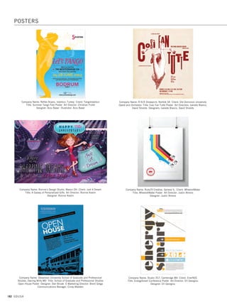 180 GDUSA
Company Name: Coca-Cola Studios, Atlanta GA Client: The Coca-Cola Company
Title: Coca-Cola Lightbox, Reach Art Director: Paul Stechmesser
Designers: Paul Stechmesser, Jeremy Pass Photographer: Tom Wool
Company Name: Daymark Designs, LLC, Duluth MN Client: Glensheen
Title: Flashlight Tour Poster Art Director: Scottie Gardonio
Designer: Scottie Gardonio
Company Name: Grand Valley State University, Allendale MI
Client: Grand Valley State University Title: Student Scholars Exhibition Poster
Art Director: Vinicius Lima Designer: Vinicius Lima
Company Name: Coca-Cola Studios, Atlanta GA Client: The Coca-Cola Company
Title: Coca-Cola Studios Dynamic Ribbon Art Director: Paul Stechmesser
Designer: Paul Stechmesser
Design Firm: Foreign Policy Association, New York NY Title: Great Decisions
Teacher Training Institute Poster Art Director: Tonya Leigh Designer: Tonya Leigh
Director of Membership and Board Relations: Kristen Glaude
Company Name: Graphics by Kimberly Freesland, Alexandria VA
Client: WAVEONE Open Water Swim Series Title: WAVEONE
Art Director: Kimberly Freesland Concept Painting: Kimberly Freesland
POSTERS
15. posters_17.1. Self Promo Impo 12/2/15 11:28 AM Page 180
 