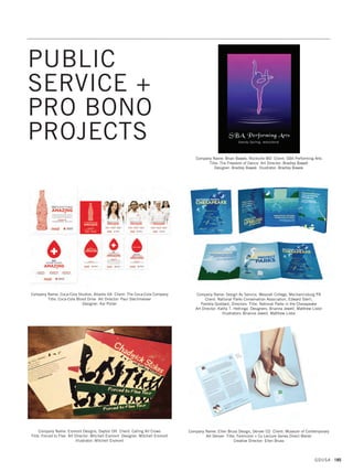 Company Name: Team Detroit, Dearborn MI Client: Ford Motor Company
Title: Mustang Moments Posters Creative Directors: Toby Barlow, Matt Soldan,
Adam Hull, Erik Moe Art Director: Sarah Sarwar Designers: Michele Silvestri,
Ruben Ramen, Basia Rochon Photographer: Kevin Zacher Retoucher: Jim
Pelletier Art Buyer: Gerry Kozikowski Print Producer: Suzanne Brock
Company Name: The Formation Creative Consultants Europe Ltd., Uckfield,
East Sussex, UK Client: Wild Bean Café Title: Food On The Move Posters
Creative Director: Adrian Kilby Designer: Adrian Kilby Illustrator: Mark Baker
Photographer: Various Typographer: Adrian Kilby
Company Name: Towson University Creative Services, Towson MD
Client: College of Fine Arts  Communications, Department of Music
Title: TU Choirs Spring Concert: Facets Art Director: Rick Pallansch
Designer: David Calkins Photographer: Kanji Takeno
Company Name: The Formation Creative Consultants Europe Ltd., Uckfield, East
Sussex, UK Client: ABOKADO Title: Live Your Life Posters
Creative Director: Adrian Kilby Designer: Adrian Kilby Typographer: Adrian Kilby
Company Name: The Whole Package, Emeryville CA Client: University of
California, Berkeley: Department of Theater, Dance  Performance Studies
Title: Mainstage Play Posters Art Director: Leila Singleton
Designer: Leila Singleton Illustrator: Leila Singleton
Company Name: Towson University Creative Services, Towson MD
Client: College of Fine Arts  Communications, Department of Theatre
Title: TU Choirs Spring Concert: Sweeney Todd Poster
Art Director: Rick Pallansch Designer: David Calkins
GDUSA 183
15. posters_17.1. Self Promo Impo 12/2/15 11:29 AM Page 183
 