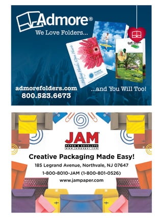 For useful
environmental facts, visit
www.twosidesna.org
JOIN NOW!
Two Sides is an industry initiative to
promote the responsible use of print
and paper. twosidesna.org/
how-to-join-two-sides
Did you know that there are
now 58% more trees growing in
U.S. forests than 60 years ago.†
Paper is made from renewable
wood… good news if you love
spending a leisurely afternoon
reading.
†
U.S. Department of Agriculture, 2012
100% more relaxed
58% more trees
l de
5
100
58% m
0% m
% ermoor
mo e rror
eere ttr
xaellar
s
dex
558% m ermoore t
Did you know tha ee arreat therre
ucirgf At onemtrapeDSU†
reading.
spending a leisure
wood… good new
Paper is made from
ests than 6U.S. forre
ee trrenow 58% morre
Did you know tha
2102erutlu
ly afternoon
ws if you love
m renewable
†
60 years ago.
nowing iees grro
ee arreat therre
.twosidesn
ucirgf At onemtrape. DS.U†
www
onmentalenvirro
For useful
na.org
210, 2erutlu
facts, visit
Project8:Layout 8 11/30/15 4:37 PM Page 1
 