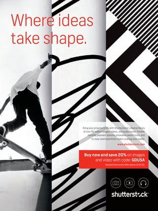 1 4over
www.4over.com
2 500px Prime
https://prime.500px.com
3 Academy of Art University
www.academyart.edu
4 Admore
www.admorefolders.com
5 Art Arena
www.artarena.com
6 Art Resource
www.artres.com
7 Artisan
www.artisantalent.com
8 Berthold
www.bertholdtypes.com
9 Canon
usa.canon.com/proprinters
10 Choose Print
www.chooseprint.org
11 Clearwater Paper
pandp@clearwaterpaper.com
12 Corbis
www.corbismages.com
13 Corporate Image
www.corp-image.com
14 Erickson Stock
www.ericksonstock.com
15 FunctionFox
www.functionfox.com
16 Graphics of the Americas
www.goaexpo.com
17 Hoefler  Co.
www.typography.com
18 How Design Live
www.howdesignlive.com
19 Imagers
www.imagers.com
20 InSource
www.in-source.org
21 International Paper
www.internationalpaper.com
22 Jam Paper
www.jampaper.com
23 Kallima Paper
www.kallima.com
24 Mohawk
www.mokawkconnects.com
25 Monotype
wwww.monotype.com/typereinvented
26 PackZen
www.packzen.com
27 Pantone
www.pantone.com
28 Rolland
www.rollandinc.com
29 Shutterstock
www.shutterstock.com
30 TwoSides
www.twosidesna.org
31 Veritiv
www.veritivcorp.com
32 Verso
www.versopaper.com
33 Yupo
www.yupo.com
34 American Package Design Awards
216 GDUSA
FREE INFORMATION
To request product information from advertisers featured in this issue visit:
www.gdusa.com/freestuff.php
You can also contact the advertisers directly as provided below or fax this page back to 212.696.4564
199
5
9
60
1
25
39
7
65
8
27
11
35
21
25
81
19
m
m
m
m
m
m
m
m
m
m
m
m
m
m
m
m
m
COMPANY NAME PAGE COMPANY NAME PAGE
m
m
m
m
m
m
m
m
m
m
m
m
m
m
m
m
m
29
31
135
23
60
IBC
99
2
213
IFC
33
BC
213
37
17
133
208
Dec 2015 Reader Page Impo_feb news play 12/2/15 1:58 PM Page 216
 