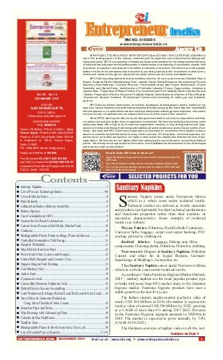 Vol. 25 No. 12
DECEMBER 2019
EDITOR
AJAY KUMAR GUPTA
D.M.S, M.B.A.
Entrepreneurship Management
ASSOCIATE EDITOR
P. K. TRIP...