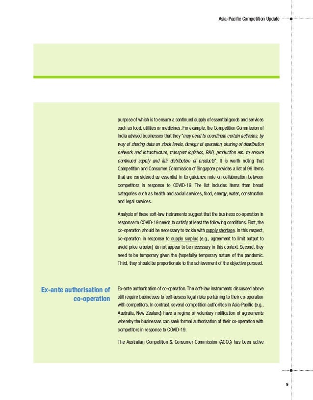 Ex-ante authorisation of
co-operation
purpose of which is to ensure a continued supply of essential goods and services
suc...