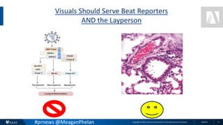 Copyright © 2015 American Association for the Advancement of Science 8/26/15 11
Visuals Should Serve Beat Reporters
AND the Layperson
#prnews @MeaganPhelan
 