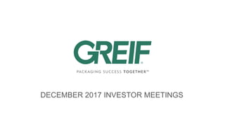 DECEMBER 2017 INVESTOR MEETINGS
 