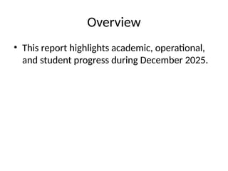 Monthly Progress Report 2025 by teacher lora | PPTX