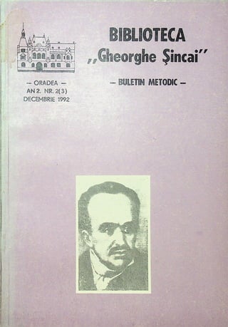 Biblioteca   "Gheorghe Sincai"  buletin metodic  1992