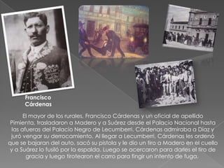 Sara, la viuda de MaderoComo no tenían dinero, la madre y la viuda deciden vender el caballo de Madero para pagar su entierro en el Panteón Francés.