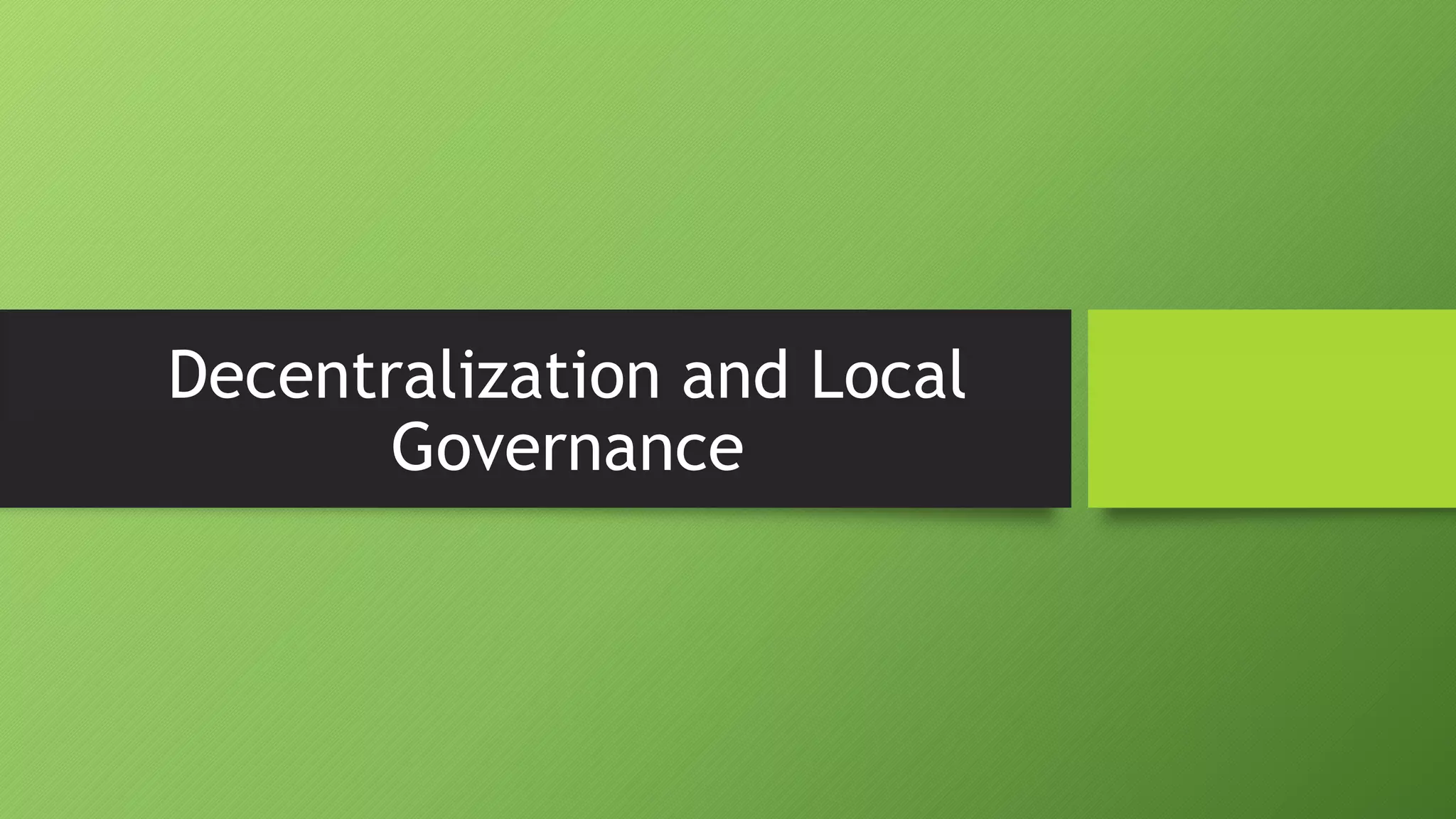 Decentralization And Local Governance PDF