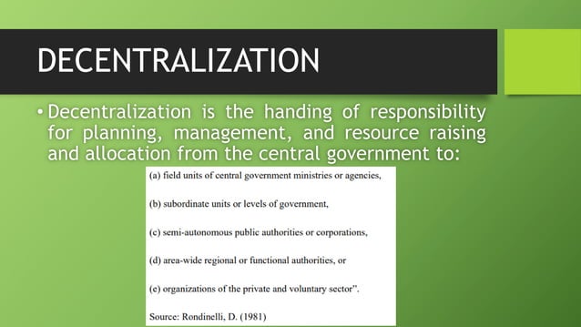 Decentralization And Local Governance PDF Business Business And 