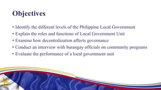 Shs Powerpoint: Decentralization And Local Governance (Politics)