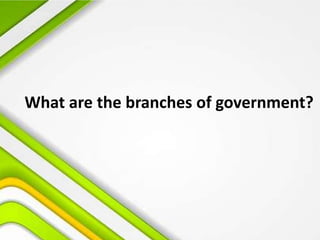 What are the branches of government?
 