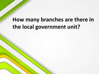 How many branches are there in
the local government unit?
 