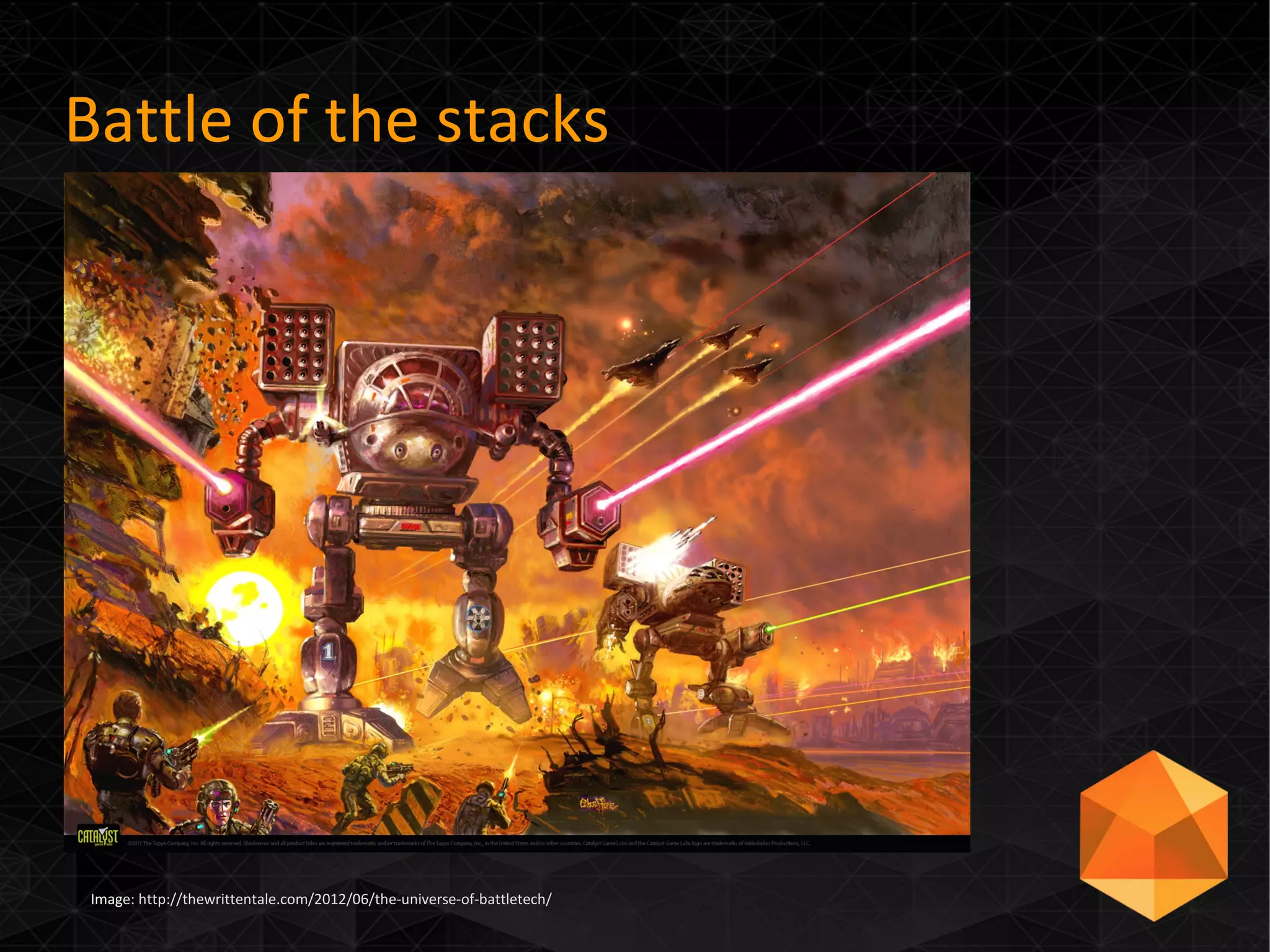 Battle of the stacks
Image: http://thewrittentale.com/2012/06/the-universe-of-battletech/
 