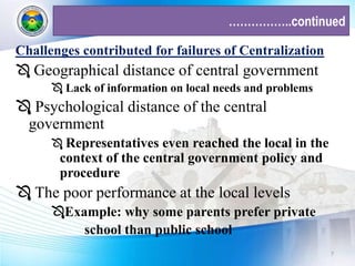 Chapter one of Decentralized Educational Management Course | PPTX