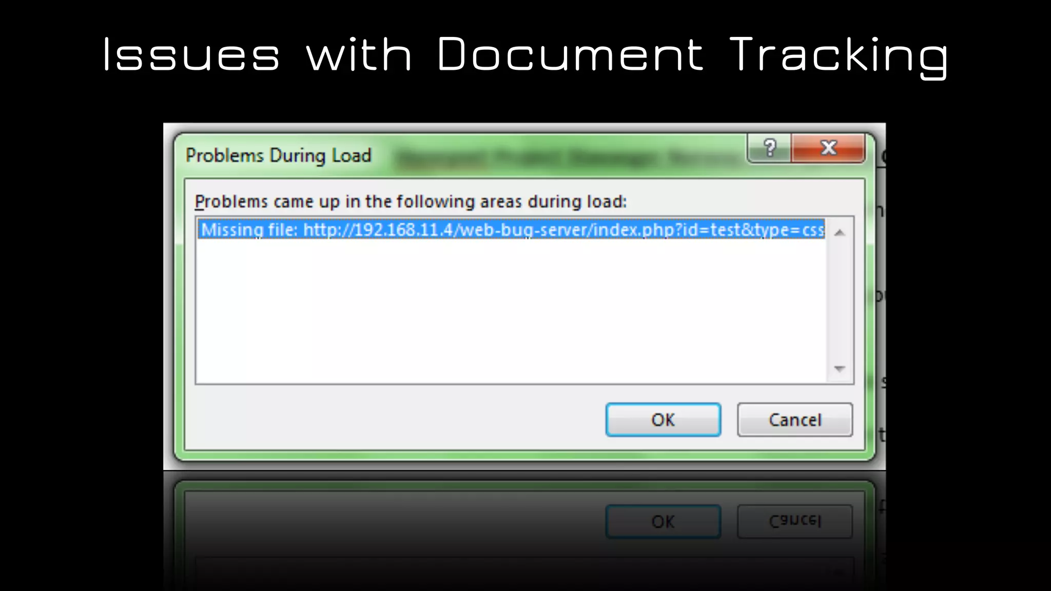 Issues with Document Tracking
 